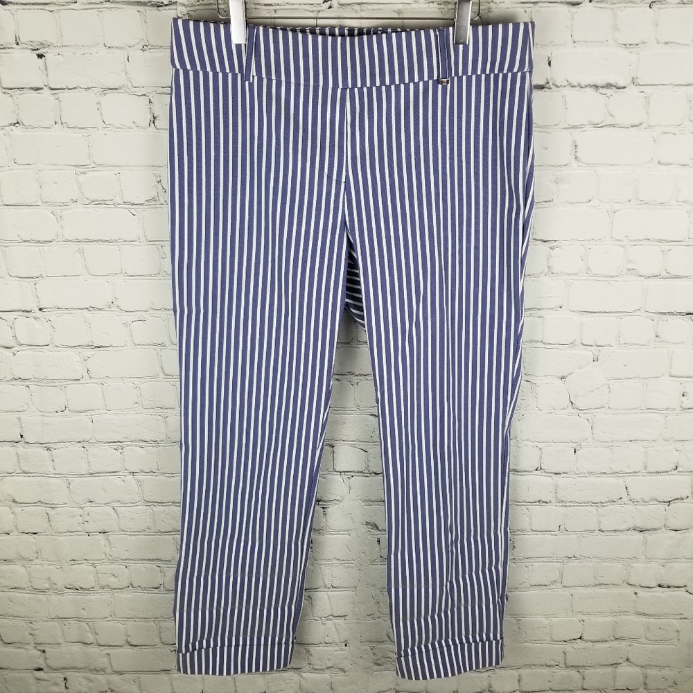 RAFAELLA | stretch cropped cuffed hem nautical style pants
